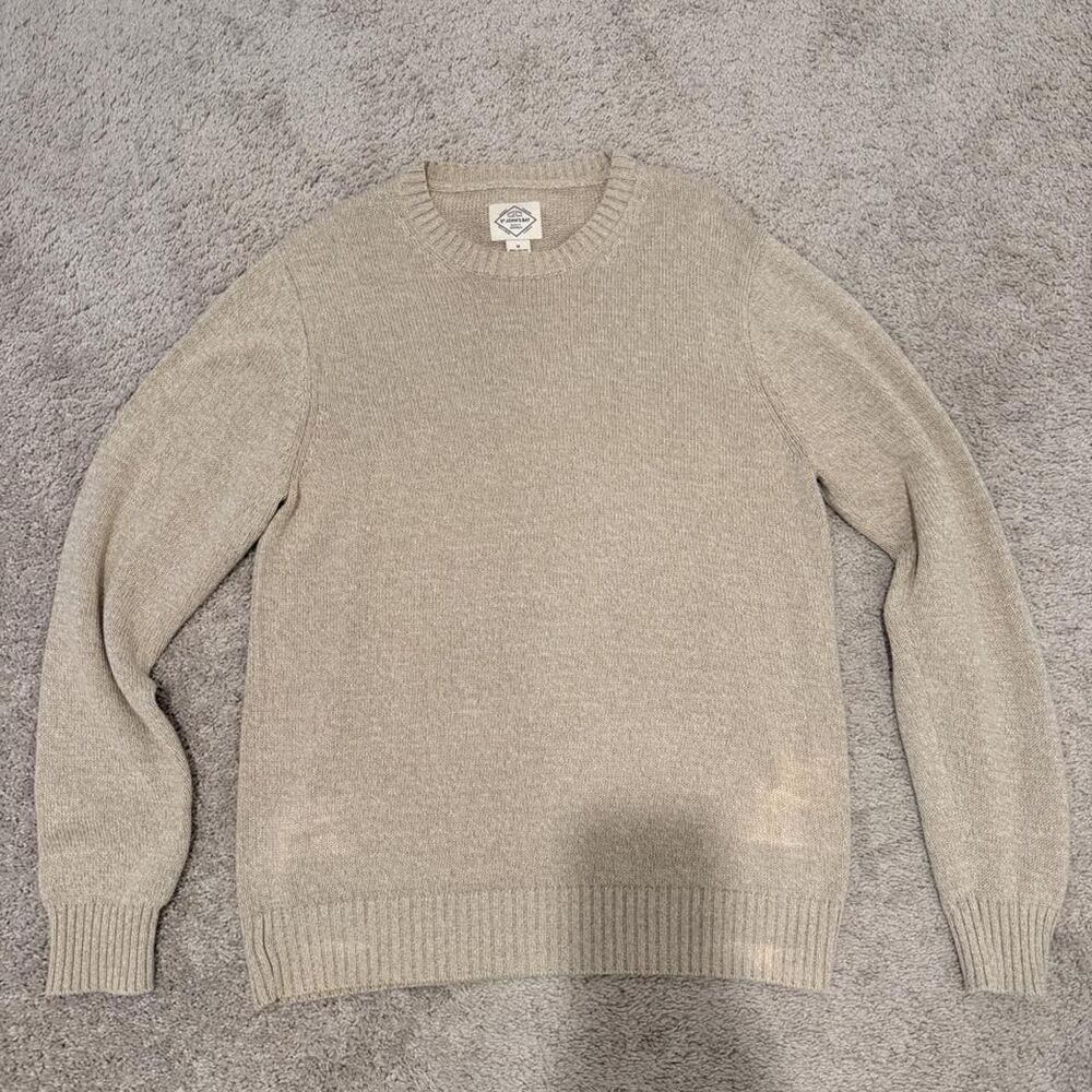 St John's Bay Men's Cream and Tan Vintage Sweater